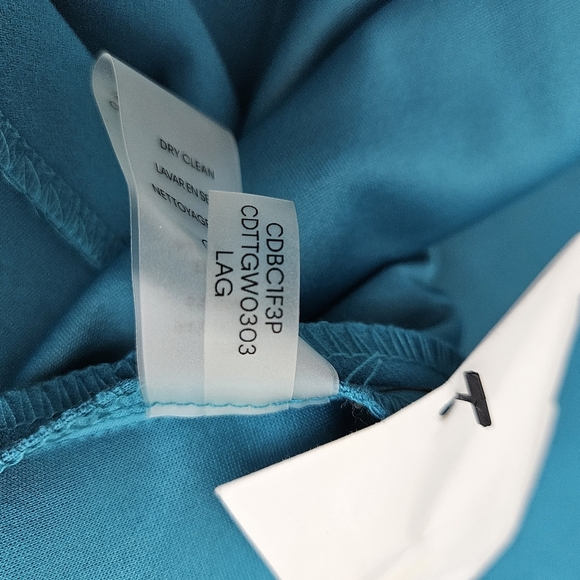 Calvin Klein Retro Fit Flare Dress Blue Sleeveless Button High Neck Zip 14 - Picture 9 of 9